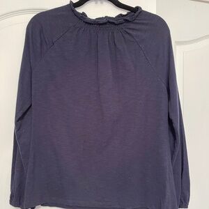Talbots Navy Blue Stretch Blouse Size Large